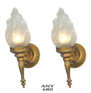 Flame Torch Style Wall Sconces Old Gold Color Vintage Lights Fixtures (ANT-680)