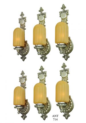 Art Deco Wall Sconces Set of 6 Antique Lights 1920s Lighting Fixtures (ANT-714)