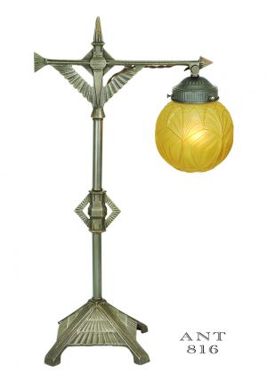 Circa 1930 Art Deco Table Lamp Antique Early Modernist Bridge Light (ANT-816)