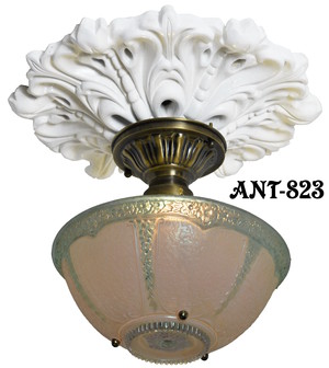 Antique Glass 3 Chain Ceiling Bowl Light Fixture (ANT-823_BOWL)