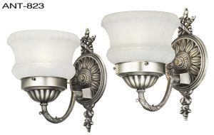 Antique Wall Sconces 1920s Pair of Edwardian Style Light Fixtures (ANT-823)