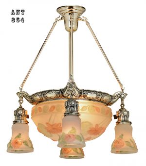 Antique Chandelier Edwardian Puffy Style Ceiling Bowl Light Fixture (ANT-854)
