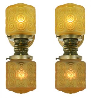 Pair of Antique Elevator Wall Sconces Edwardian Style Lights Lighting (ANT-888)