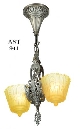 Art Deco Slip Shade Pendant by Lincoln Mnf (ANT-941)