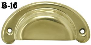 Stamped Brass Rounded Bin Pull (B-16)