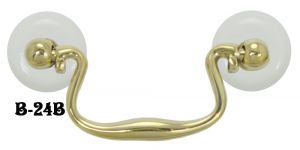 Swan Neck Bail Handle With Porcelain Washers 3" Boring (B-24B)