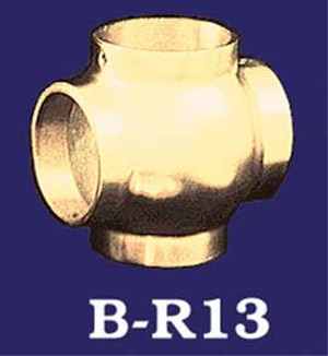 Classic Style 2" OD Brass Bar Rail Cross Connection (B-R13)