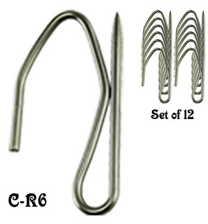 Pin-Style-Steel Curtain Hook Set of 12 (C-R6)