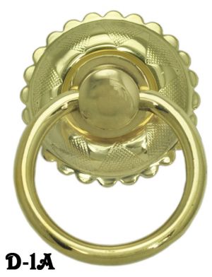 Eastlake Style 1 3/4" Ring Pull with 1 3/4" Diameter Backplate (D-1A)