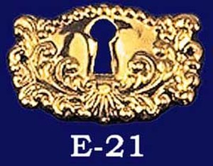 Victorian Large Fancy Stamped Brass Keyhole (E-21)