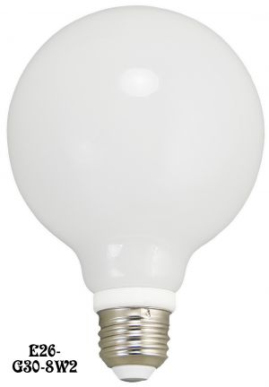 LED Bulb G30 Opal Glass Globe E26 Base 8 Watt 2700K - Dimmable (E26-G30-8W2)