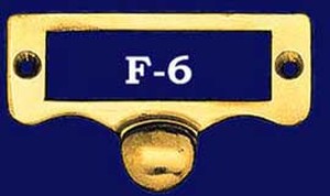 File Cabinet Brass Label Frame With Pull (F-6)