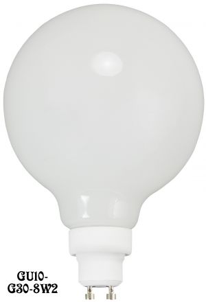 LED Bulb G30 Opal Glass Globe GU10 Base 8 Watt 2700K - Dimmable (GU10-G30-8W2)