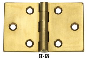 Extruded Brass Pair of 1 1/2" x 2 3/8" Desk Lid/Door Hinges (H-13)