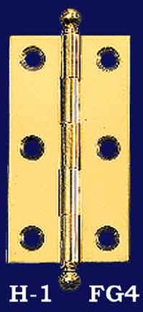 3" x 1 5/8" Hinges with Ball Finials - Pair (H-1FG4)