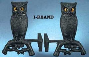 Pair of Cast Iron Owl Andirons (I-R8AND)