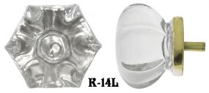 Victorian Style Large Clear Glass Knob 1 7/8" Diameter (K-14L)