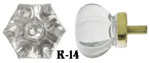 Victorian Style Clear Pressed Glass 1 1/4" Knob (K-14)