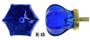 Victorian Style Blue Glass 1 1/4" Knob (K-18)