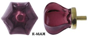 Victorian Amethyst Glass Knob 1 1/4" Diameter (K-46AM)