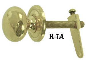 1" Brass Knob with Cupboard Latch (K-7A)