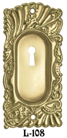 Roanoke Small Pocket Door Plate with Keyhole (L-108)