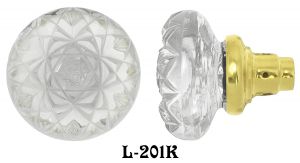 Fancy Cut Glass Doorknobs Circa 1900 (L-201K)