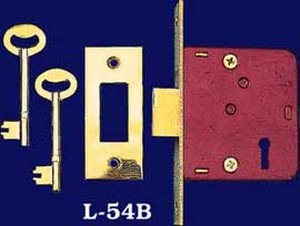 Recreated Skeleton Key Deadbolt Lock 1 3/4" Backset (L-54B)