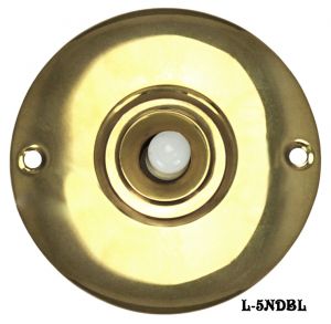 Plain Round Brass Electric Pushbutton Doorbell (L-5NDBL)