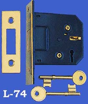 Recreated Unusual Mortise Deadbolt Lock with Keyhole, 2 3/8