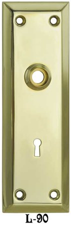 Victorian Style Brass Large Plain Keyhole Door Plate 10