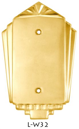 Art Deco Single Blank Switch Plate Cover (L-W32)