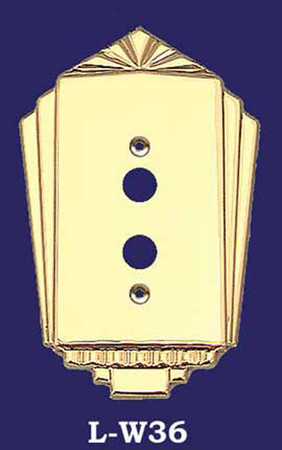 Art Deco Push Button Single Switch Plate (L-W36)