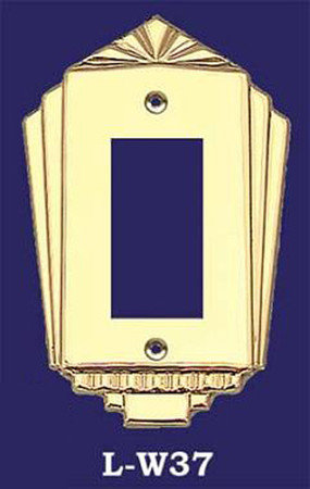 Art Deco Style GFI Outlet or Modern Rocker Switch Plate Cover (L-W37)