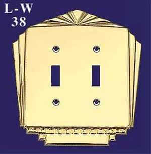 Art Deco Style Double Electric Switch Plate (L-W38)