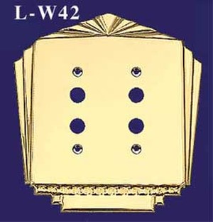 Art Deco Style Double Push Button Switch Plate Cover (L-W42)