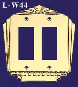 Art Deco Style Double GFI Switch Plate Cover (L-W44)