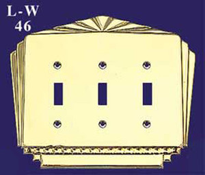 Art Deco Recreated Triple Switch Plate (L-W46)