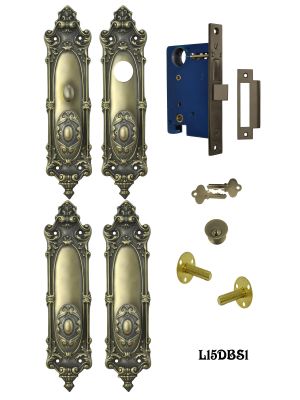 Victorian Double Door Entry Set Rococo Yale Pattern (L15DBS1)