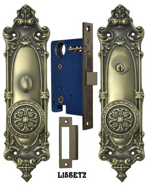 Victorian Rococo Yale Pattern with Gothic Knob Entry Door Set (L15SET2)