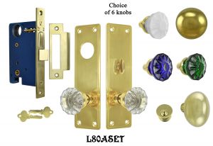 Contemporary Solid Brass Plain Door Plate Entry Set (L80ASET)