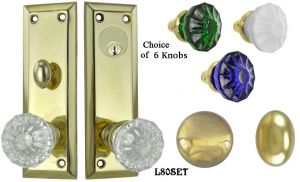 Contemporary Solid Brass Plain Door Plate Entry Set (L80SET)