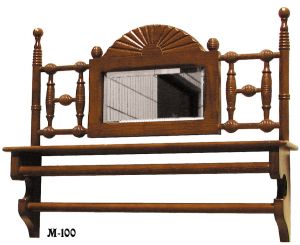 Furniture Recreated Eastlake Bobbin Oak & Mirror Shelf (M-100)