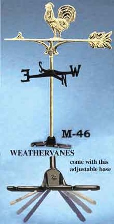 Weather Vane Recreated Brass Top Rooster Weather Vane (M-46)