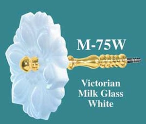 Pressed Glass Curtain Tieback White (M-75W)
