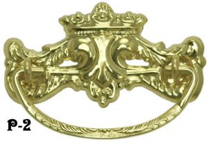 Victorian Crown Design Brass Handle 3" Boring (P-2)