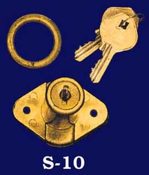 Round Barrel Composition Lock & Keys (S-10)