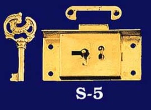 Half Mortise Lock with Key - 3" Wide By 1 1/2" Long (S-5)