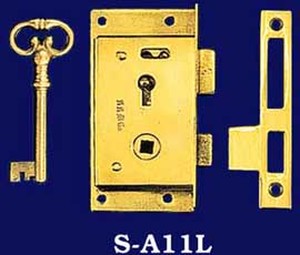 Left Hand Wardrobe Lock With Skeleton Key (S-A11L)