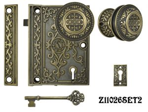 Decorative Surface Mounted Interior Locking Door Set (Z11026SET2)